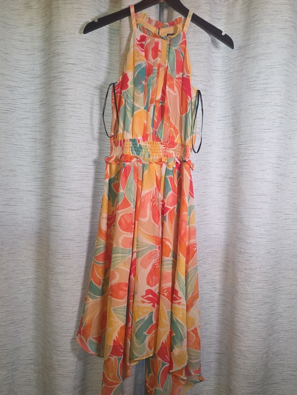 Vince Camuto Multi-Color Striped Maxi Dress with Yellow Accents
